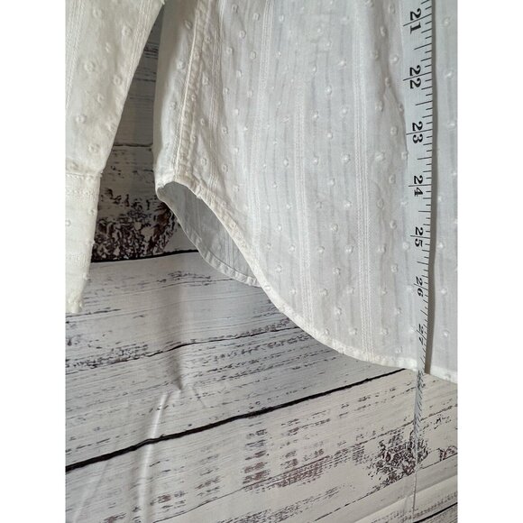 Talbots White Cotton Button Down Blouse Shirt Size XL Career Office Casual - Picture 6 of 14